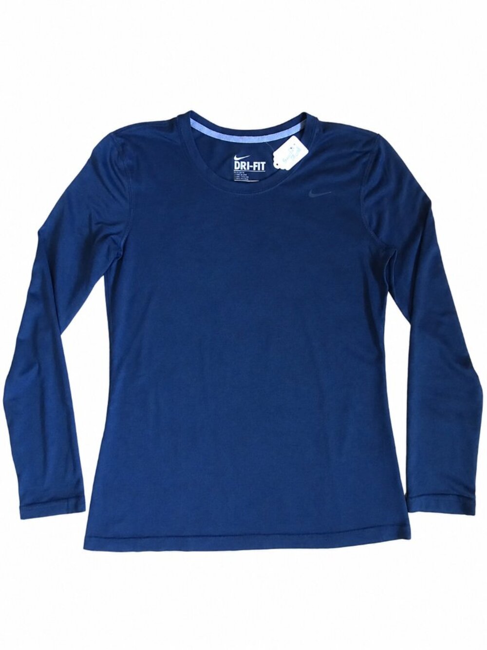 Nike Dri-FIT Heathered Navy Long Sleeve Athletic Top | Size Small